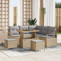 Set de Sofá de Jardín de 8 Piezas con Cojines Beige Poliratán Acacia de , Sofás de exterior - Ref: Foro24-3364477, Precio: 58...