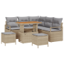 Set de Sofá de Jardín de 8 Piezas con Cojines Beige Poliratán Acacia de , Sofás de exterior - Ref: Foro24-3364477, Precio: 58...