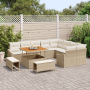 Juego de Sofás de Jardín de 12 Piezas con Cojines de Ratán Beige Poliratán Acacia | Foro24.es | Tu tienda online para hogar, jardín y más Foro24.es