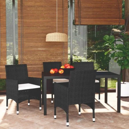 5-piece garden furniture set with black synthetic rattan cushions by vidaXL, Garden sets - Ref: Foro24-3095011, Price: 445,26...