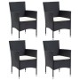 5-piece garden furniture set with black synthetic rattan cushions by vidaXL, Garden sets - Ref: Foro24-3095011, Price: 414,05...