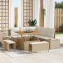 Conjunto de Sofá de Jardín de 8 Piezas con Cojines Beige Poliratán de , Sofás de exterior - Ref: Foro24-3364726, Precio: 782,...