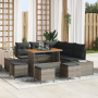 Conjunto de Sofá de Jardín de 9 piezas con Cojines Gris Ratán Polivinílico Acacia de , Sofás de exterior - Ref: Foro24-336474...
