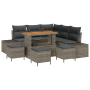 Conjunto de Sofá de Jardín de 9 piezas con Cojines Gris Ratán Polivinílico Acacia de , Sofás de exterior - Ref: Foro24-336474...