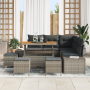 Conjunto de Sofá de Jardín de 9 piezas con Cojines Gris Ratán Polivinílico Acacia de , Sofás de exterior - Ref: Foro24-336474...