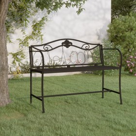 Banco de jardín de dos plazas 104 cm acero negro