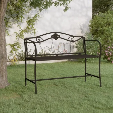 Banco de jardín de dos plazas 104 cm acero negro de vidaXL, Bancos de jardín - Ref: Foro24-318831, Precio: 130,20 €, Descuent...