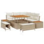 Conjunto de Sofás de Jardín de 8 Piezas con Cojines de Ratán Beige Acacia | Foro24.es | Tu tienda online para hogar, jardín y más Foro24.es