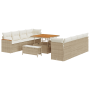 Conjunto de Sofás de Jardín de 11 Piezas con Cojines Beige Rattan de Polietileno Acacia | Foro24.es | Tu tienda online para hogar, jardín y más Foro24.es