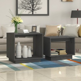 Stackable coffee tables 2 units solid gray pine wood by vidaXL, Coffee table - Ref: Foro24-813527, Price: 48,36 €, Discount: %