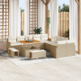 Conjunto de Sofá de Jardín de 13 Piezas con Cojines Beige Polirratán Acacia de , Sofás de exterior - Ref: Foro24-3365046, Pre...