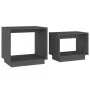 Stapelbare Couchtische 2 Einheiten aus massivem grauem Kiefernholz von vidaXL, Couchtisch - Ref: Foro24-813527, Preis: 40,68 ...