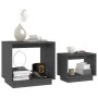 Stapelbare Couchtische 2 Einheiten aus massivem grauem Kiefernholz von vidaXL, Couchtisch - Ref: Foro24-813527, Preis: 40,68 ...