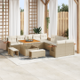 Conjunto de sofá de jardín de 13 piezas con cojines beige polirratán acacia de , Sofás de exterior - Ref: Foro24-3365176, Pre...