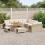 Conjunto de sofá de jardín de 13 piezas con cojines beige polirratán acacia de , Sofás de exterior - Ref: Foro24-3365176, Pre...