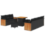 Conjunto de Sofá de Jardín de 10 Piezas con Cojines Poliratán Negro Acacia de , Sofás de exterior - Ref: Foro24-3365214, Prec...