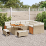Juego de Sofá de Jardín de 12 Piezas con Cojines Beige Ratán Poliéster Acacia | Foro24.es | Tu tienda online para hogar, jardín y más Foro24.es