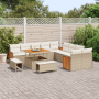 Conjunto de Sofá de Jardín de 13 Piezas con Cojines Beige