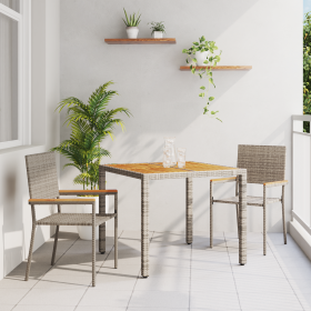 Juego de Comedor de Jardín de 3 Piezas en Ratán Poliéster Gris de , Sillas de jardín - Ref: Foro24-3365403, Precio: 190,25 €
