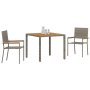 Juego de Comedor de Jardín de 3 Piezas en Ratán Poliéster Gris de , Sillas de jardín - Ref: Foro24-3365403, Precio: 190,25 €
