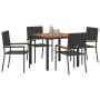 Conjunto de comedor de jardín de 5 piezas Ratán Polipropileno