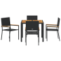Conjunto de comedor de jardín de 5 piezas Ratán Polipropileno