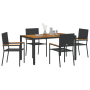 Juego de Comedor de Jardín de 5 Piezas Poliratán Negro de , Sillas de jardín - Ref: Foro24-3365406, Precio: 357,25 €