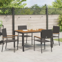 Juego de Comedor de Jardín de 5 Piezas Poliratán Negro de , Sillas de jardín - Ref: Foro24-3365406, Precio: 357,25 €