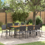 Juego de Comedor de Jardín de 9 Piezas Poliratán Negro de , Sillas de jardín - Ref: Foro24-3365412, Precio: 537,00 €