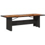 Set de Comedor de Jardín 9 Piezas Negro Polyratán Acacia