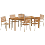 Conjunto de Comedor de Jardín de 7 Piezas Beige Poliratán Acacia de , Sillas de jardín - Ref: Foro24-3365525, Precio: 560,59 €