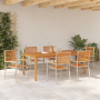 Conjunto de Comedor de Jardín de 7 Piezas Beige Poliratán Acacia de , Sillas de jardín - Ref: Foro24-3365525, Precio: 560,59 €