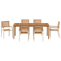 Conjunto de Comedor de Jardín de 7 Piezas Beige Poliratán Acacia de , Sillas de jardín - Ref: Foro24-3365525, Precio: 560,59 €