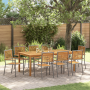 Juego de comedor de jardín de 9 piezas Gris Ratán Sintético Acacia de , Sillas de jardín - Ref: Foro24-3365527, Precio: 674,68 €