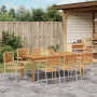Conjunto de Comedor de Jardín 9 Piezas Beige de Poli Ratan y Acacia de , Sillas de jardín - Ref: Foro24-3365528, Precio: 672,...