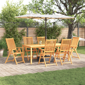 Conjunto de Comedor de Jardín de 7 Piezas de Acacia Sólida