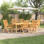 Conjunto de Comedor de Jardín de 7 Piezas de Acacia Sólida