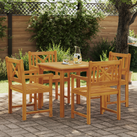 Conjunto de comedor de 5 piezas en madera maciza de acacia de , Mesas de jardín - Ref: Foro24-3375657, Precio: 376,35 €, Desc...