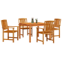 Juego de comedor de jardín 5 piezas madera maciza de acacia de , Mesas de jardín - Ref: Foro24-3375683, Precio: 400,96 €, Des...