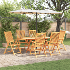Juego de comedor de jardín 7 piezas madera maciza de acacia