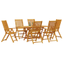 Juego de comedor de jardín 7 piezas madera maciza de acacia | Foro24.es | Tu tienda online para hogar, jardín y más Foro24.es