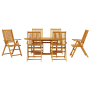 Juego de comedor de jardín 7 piezas madera maciza de acacia | Foro24.es | Tu tienda online para hogar, jardín y más Foro24.es