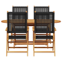 Set de comedor de jardín 5 pzas madera acacia y ratán PE negro | Foro24.es | Tu tienda online para hogar, jardín y más Foro24.es