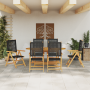 Juego de comedor de jardín de 7 piezas Madera maciza de Acacia y Ratán Sintético Negro | Foro24.es | Tu tienda online para hogar, jardín y más Foro24.es