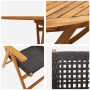 Juego de comedor de jardín de 7 piezas Madera maciza de Acacia y Ratán Sintético Negro | Foro24.es | Tu tienda online para hogar, jardín y más Foro24.es