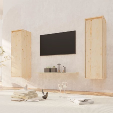 Wandschrank 2 Einheiten aus massivem Kiefernholz 30x30x100 cm von vidaXL, Regale und Regale - Ref: Foro24-813506, Preis: 133,...
