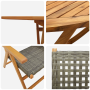 Juego de comedor de jardín de 5 piezas  en gris, hecho de madera de acacia maciza y ratán sintético | Foro24.es | Tu tienda online para hogar, jardín y más Foro24.es