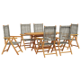 Set de comedor de jardín 7 pzas madera acacia y ratán PE gris | Foro24.es | Tu tienda online para hogar, jardín y más Foro24.es