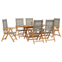 Set de comedor de jardín 7 pzas madera acacia y ratán PE gris | Foro24.es | Tu tienda online para hogar, jardín y más Foro24.es