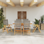 Set de comedor de jardín 7 pzas madera acacia y ratán PE gris | Foro24.es | Tu tienda online para hogar, jardín y más Foro24.es